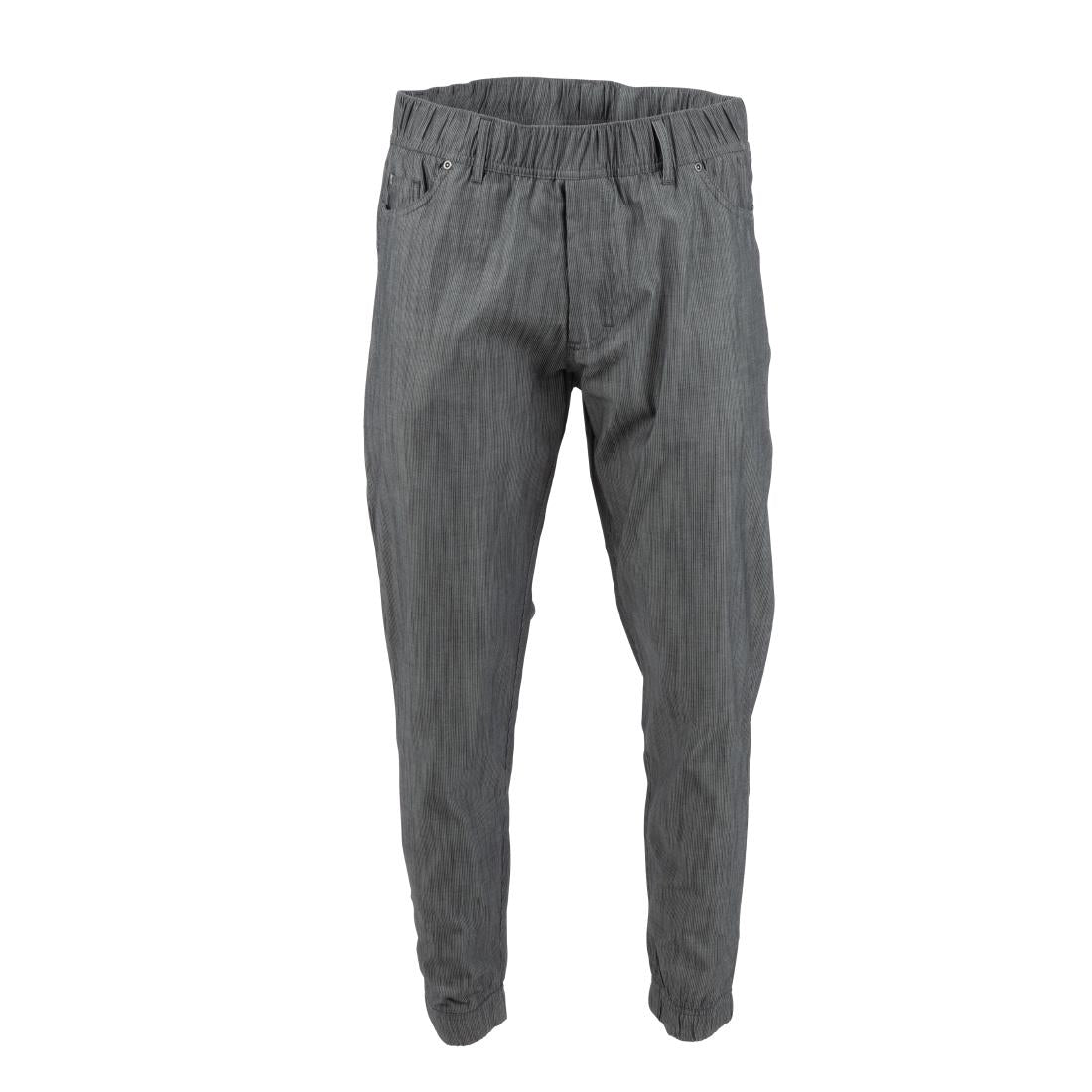 Chef Works Urban Jogger 257 Black and White Fine Stripe Size