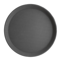 Olympia Kristallon Polypropylene Round Non-Slip Tray Black 280mm