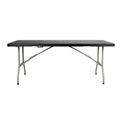 Bolero Rectangular Centre Folding Utility Table Black 6ft (Single)