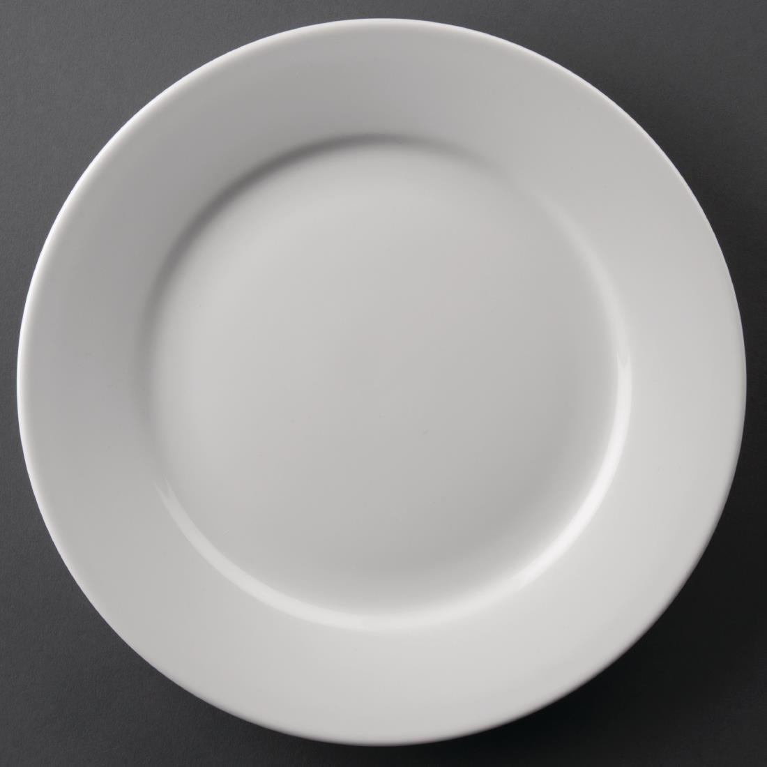 Olympia Athena Wide Rimmed Plates 228mm/9" White (Pack of 12)