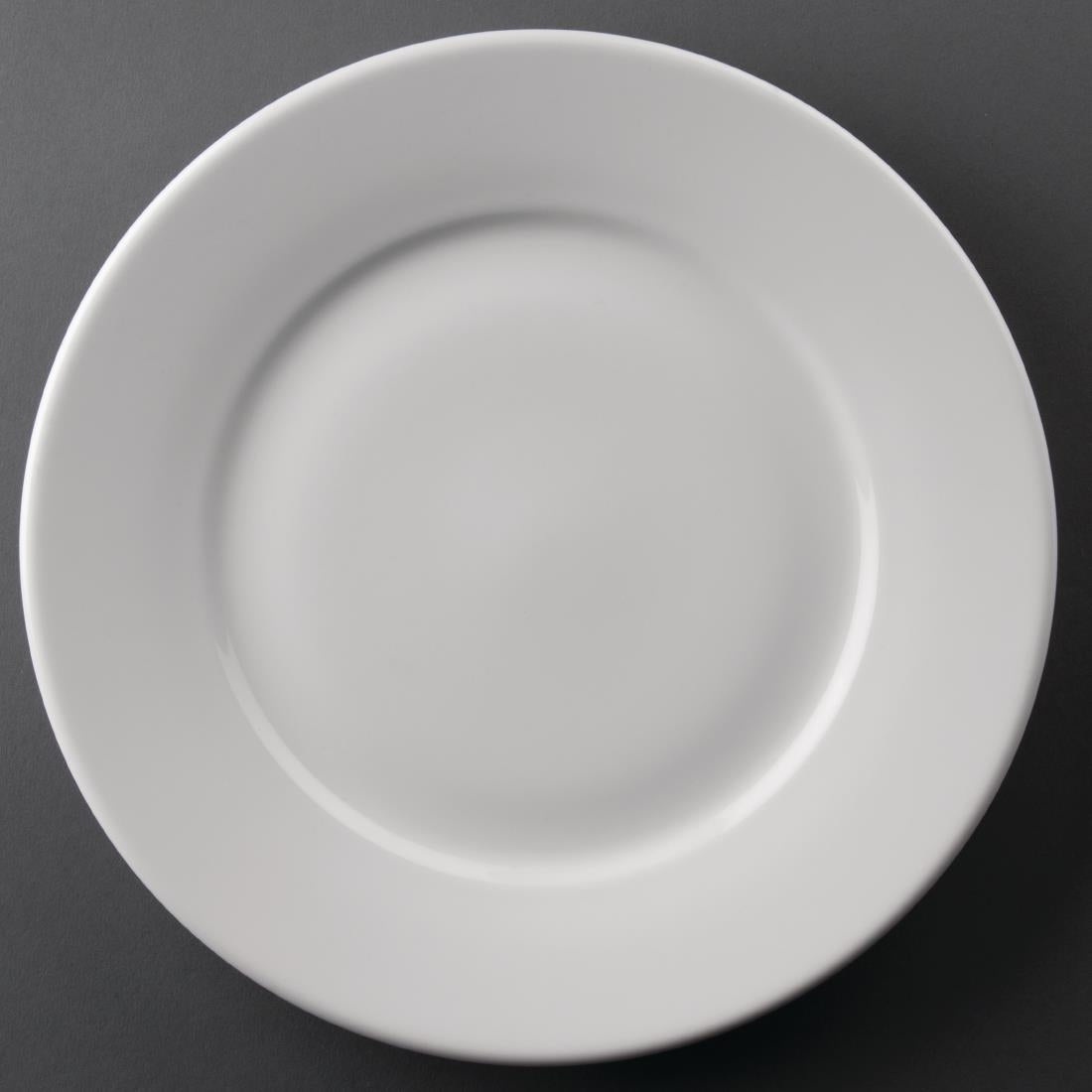 Olympia Athena Wide Rimmed Plates White 254mm/10" (Pack of 12)