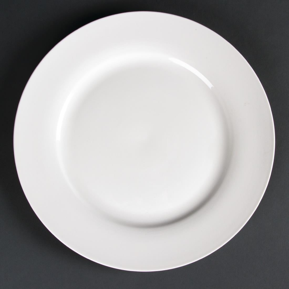 Olympia Lumina Wide Rim Round Plates White 270mm (Pack of 4)