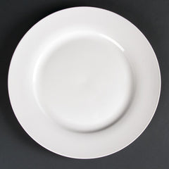 Olympia Lumina Wide Rim Round Plates White 270mm (Pack of 4)