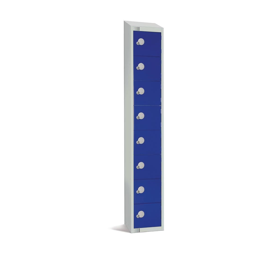 Elite Eight Door Coin Return Locker with Sloping Top Blue