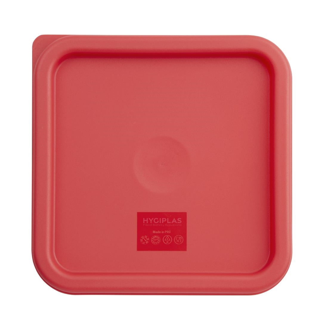 Hygiplas Square Food Storage Container Lid Red Medium