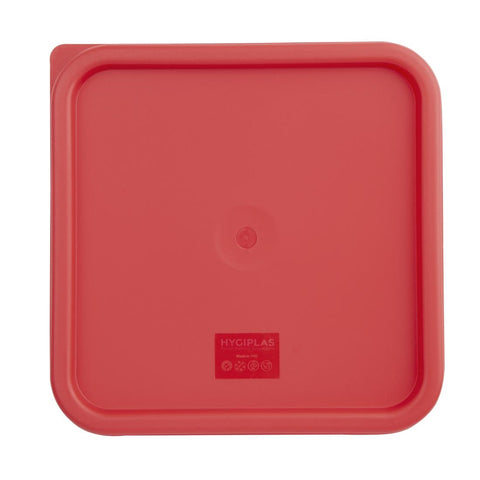Hygiplas Square Food Storage Container Lid Red Large