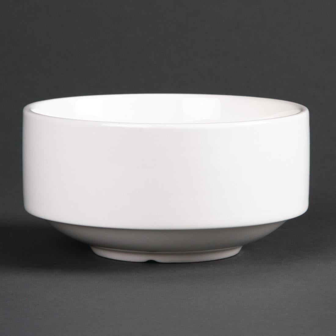 Olympia Lumina Stacking Soup Bowls White 398ml 14oz (Pack of 6)