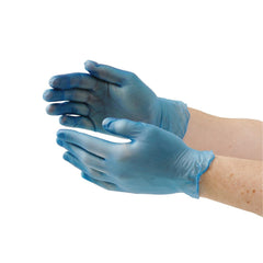 Hygiplas Powder-Free Vinyl Gloves Blue Large (Pack of