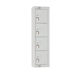 Elite Personal Effects Locker 4 Door Grey Padlock