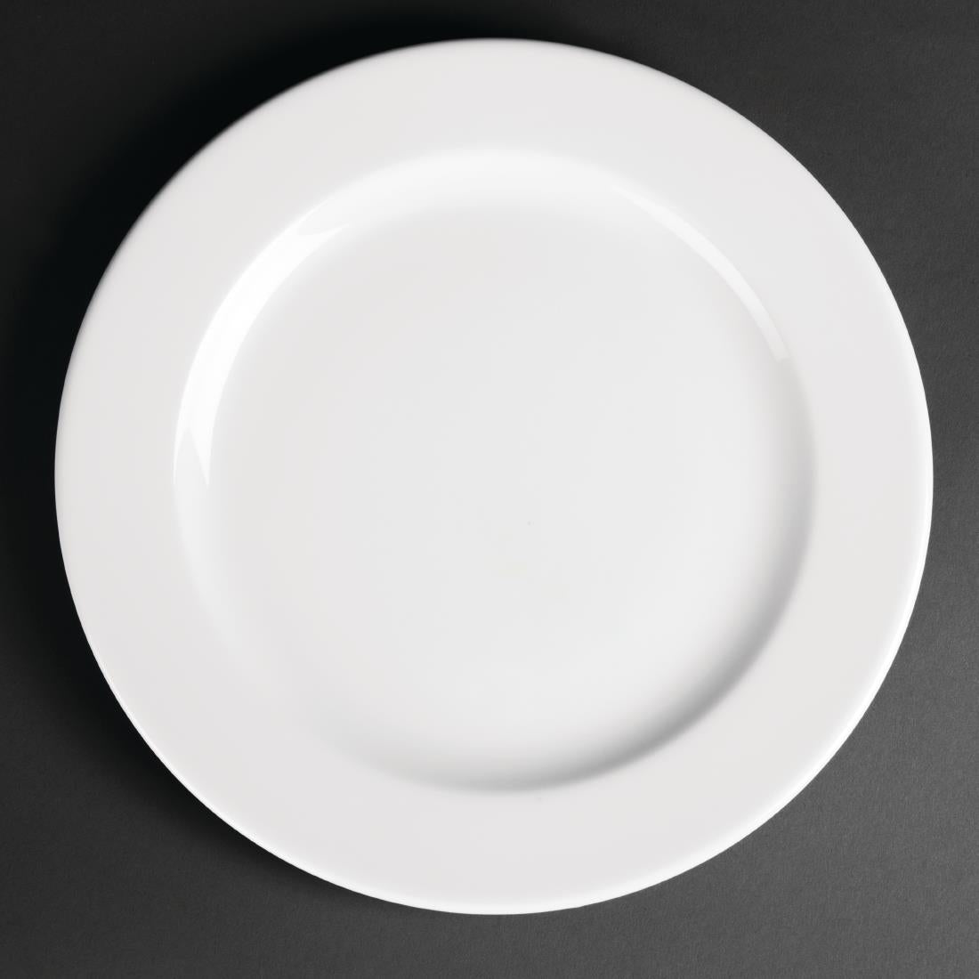 Royal Porcelain Classic White Wide Rim Plates 260mm (Pack of 12)