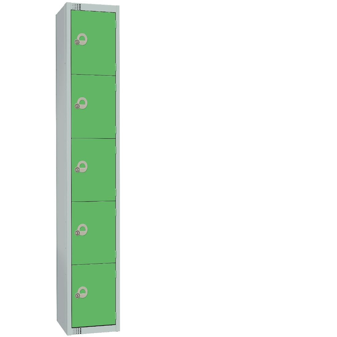 Elite Five Door Electronic Combination Locker with Sloping Top White