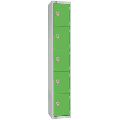 Elite Five Door Padlock Locker Green