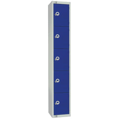 Elite Five Door Coin Return Locker Blue