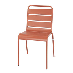 Bolero Amalfi Slatted Steel Side Chairs Terracotta (Pack of 4)