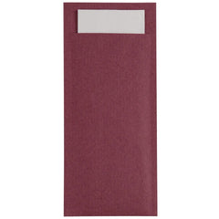 Europochette Burgundy Cutlery Pouch with White Napkin (Pack of 500)