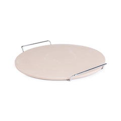 Round Pizza Stone with Metal Serving Rack 15in