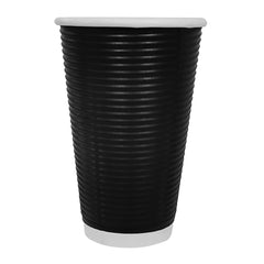 Fiesta Recyclable Ripple Wall Takeaway Coffee Cups Black 455ml (Pack of