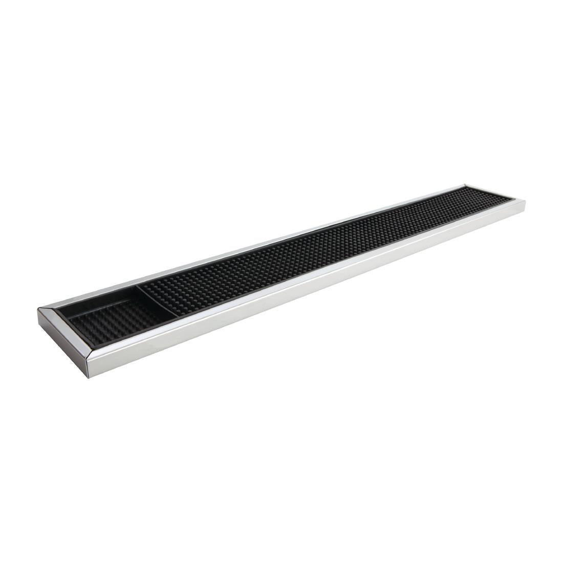 Beaumont Rubber Bar Mat with Stainless Steel Frame 600 x 100mm