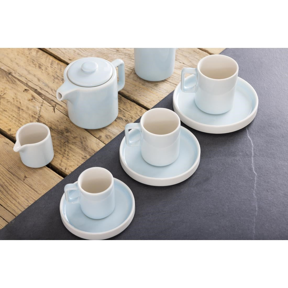Olympia Fondant Saucers Aqua 136mm (Pack of 6)