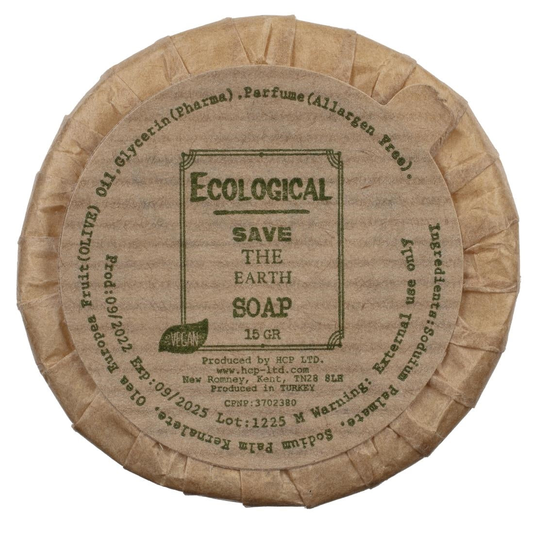 Hotel Complimentary Ecological Pleated Soap 15g (Pack of 100)