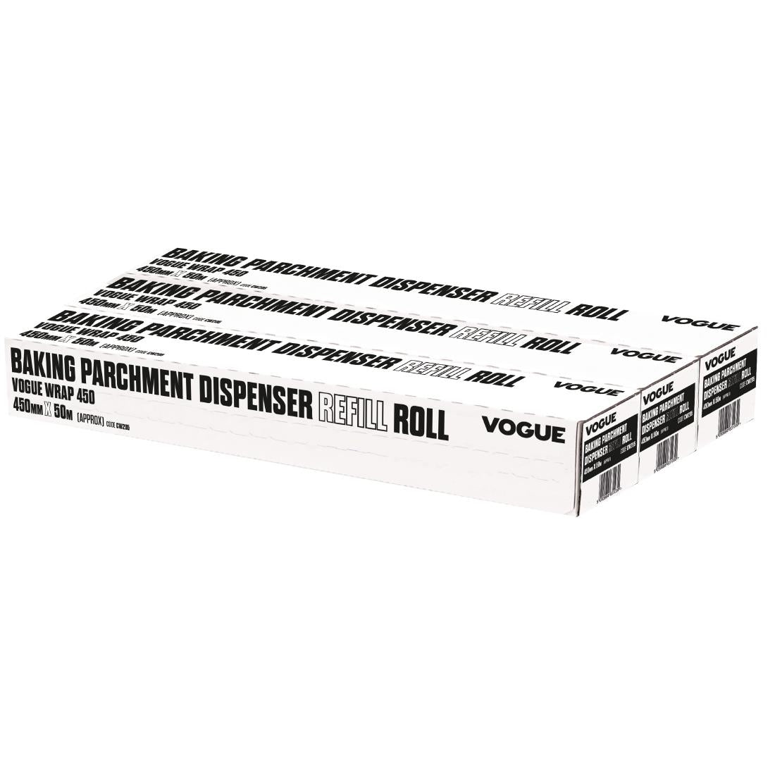 Vogue Baking Parchment 50m fits Wrap450 Dispenser (Pack of 3)