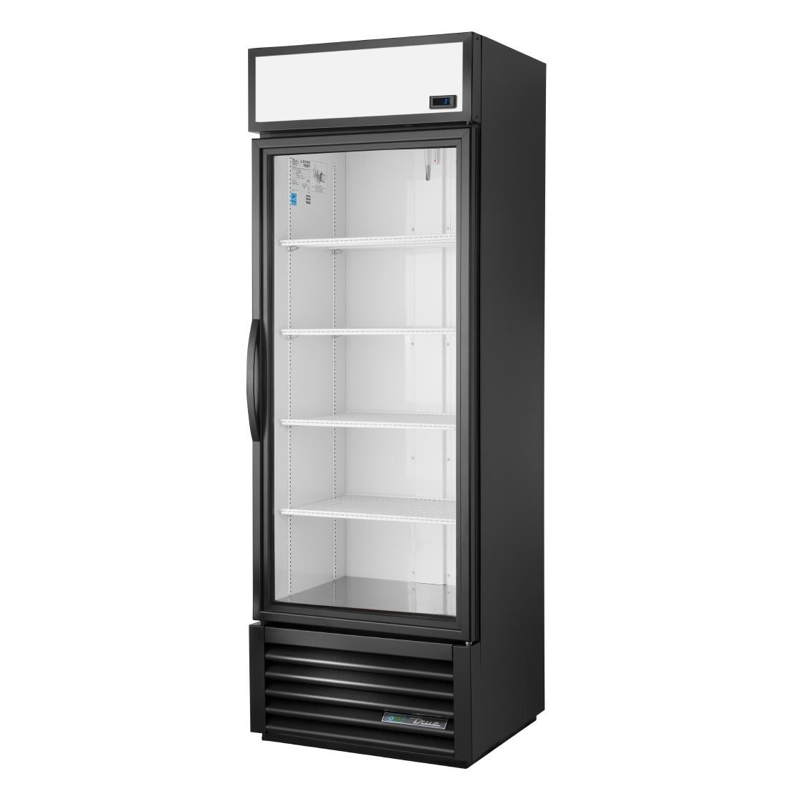 True 1 Glass Door 538L Upright Display Fridge Black GDM-19T-HC-TSL01