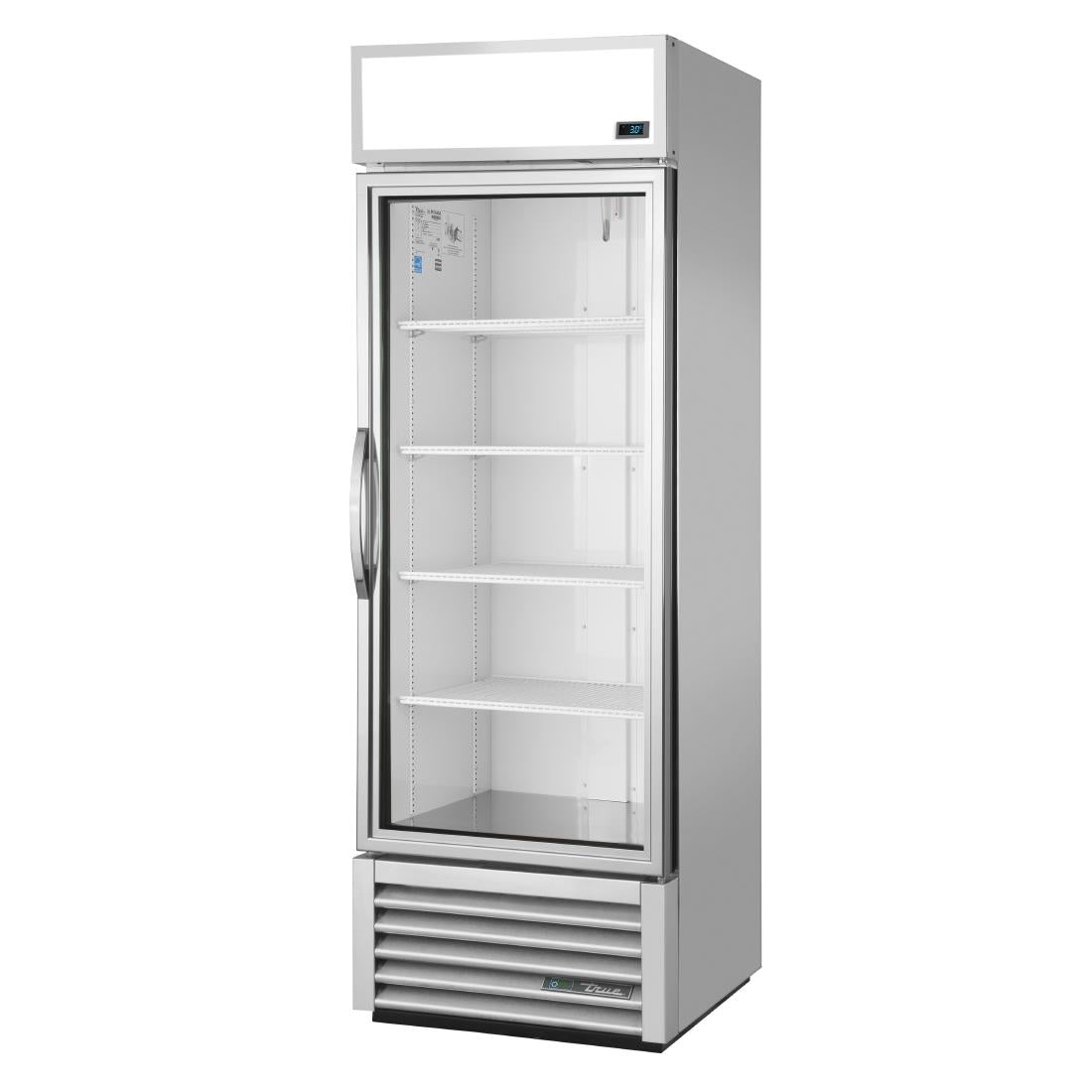 True 1 Glass Door 538L Upright Display Fridge Aluminium GDM-19T-HC-TSL01