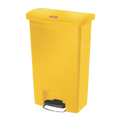 Rubbermaid Slim Jim Front Step-On Pedal Bin Yellow 50Ltr