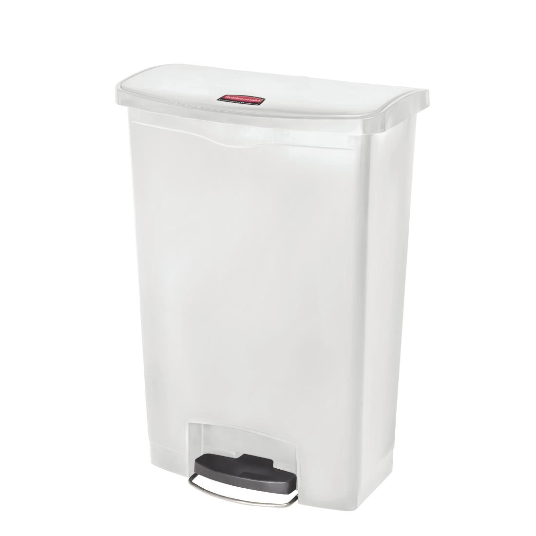 Rubbermaid Slim Jim Step on Bin Front Pedal White 90Ltr