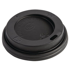 Fiesta Black Polystyrene Lids for 8oz Coffee Cups (Pack of