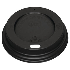 Fiesta Black Polystyrene Lids for 8oz Coffee Cups (Pack of