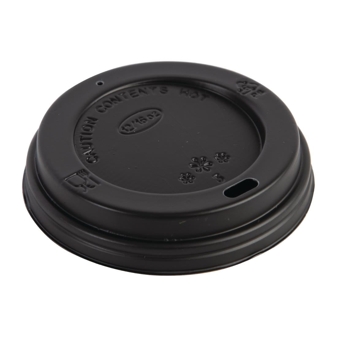 Fiesta Recyclable Coffee Cup Lids Black 340ml / 12oz and 455ml / 16oz (Pack of