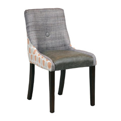 Bath Dining Chair Dark Walnut with Alfresco Mandarin Back Saddle Ash Seat