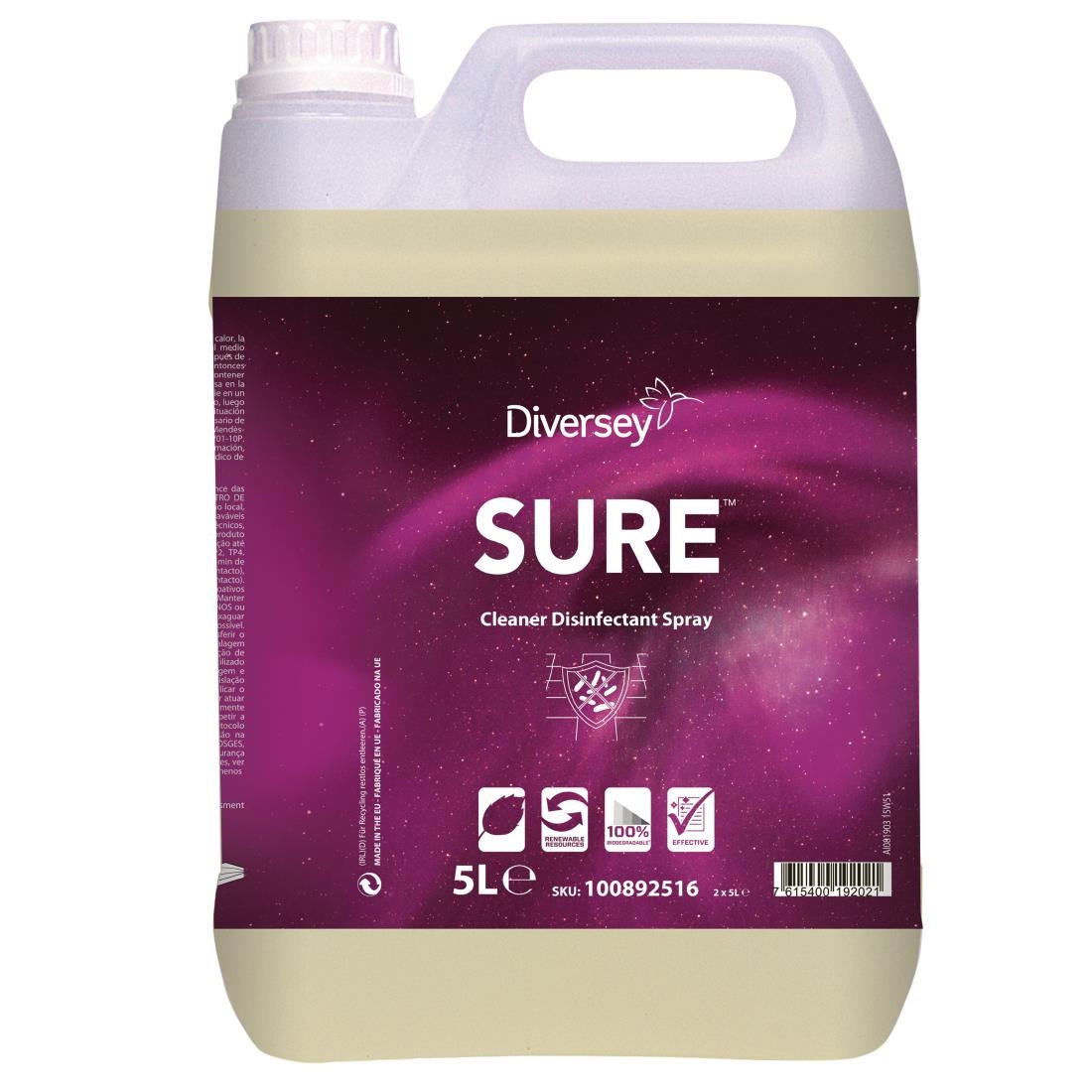 SURE Cleaner and Disinfectant Ready To Use 5Ltr