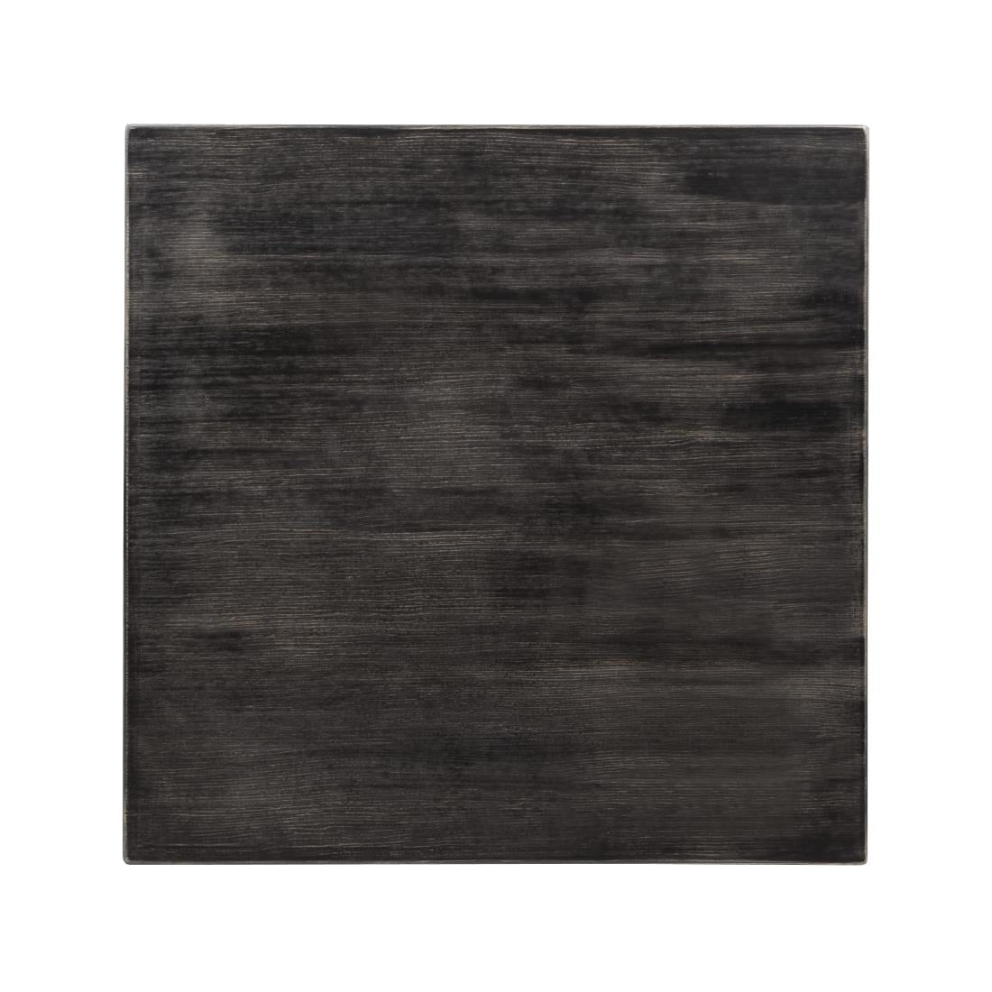 Bolero Pre-drilled Square Tabletop Vintage Black 700mm