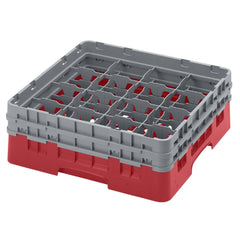 Cambro Camrack Red 16 Compartments Max Glass Height 133mm