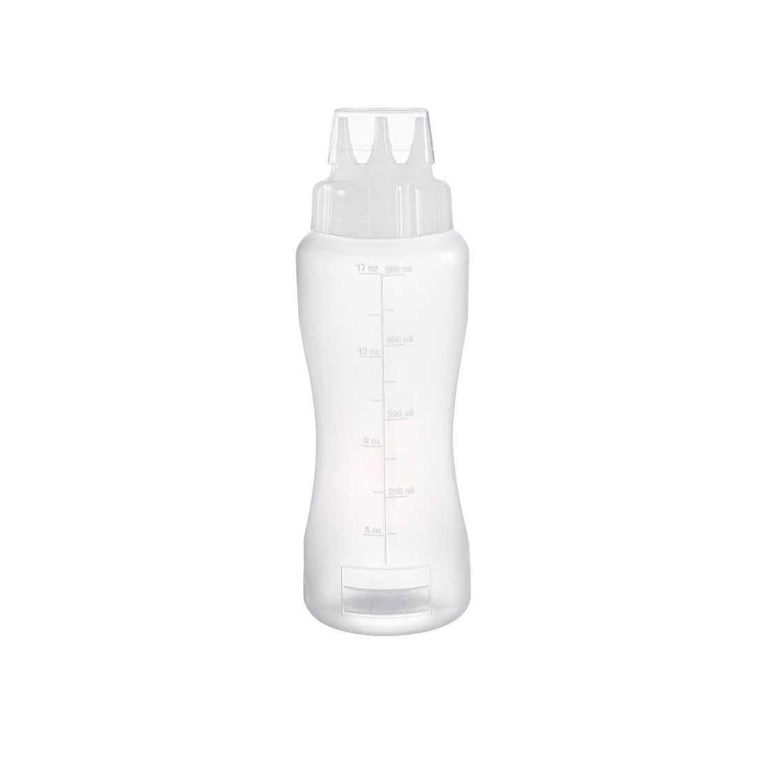 Araven Squeeze Sauce Bottle 3 Nozzles 50cl White