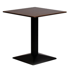 Turin Metal Base 600mm Square Dining Table with Laminate Top in Walnut