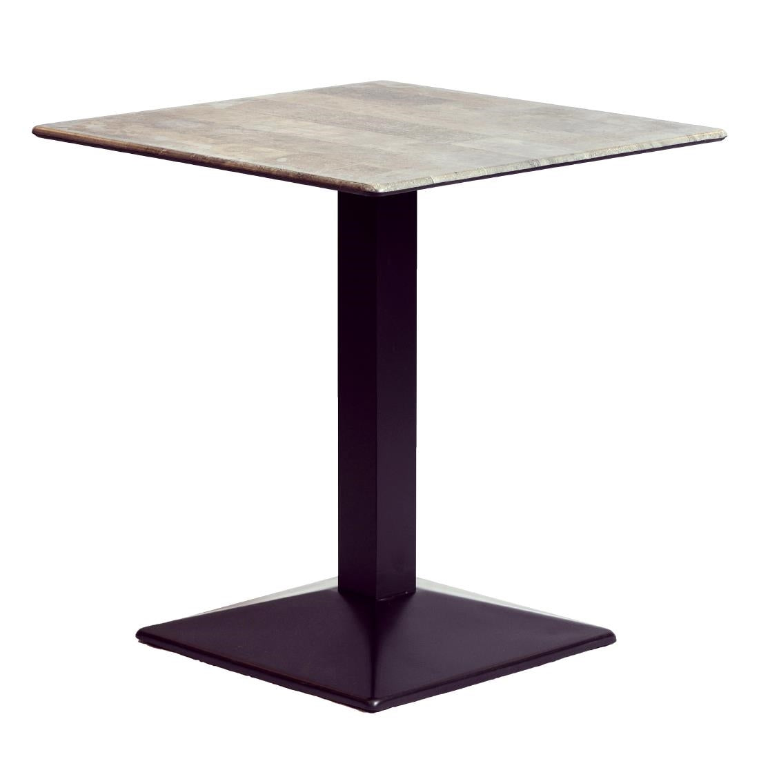 Turin Metal Base 700mm Square Dining Table with Laminate Top in Concrete