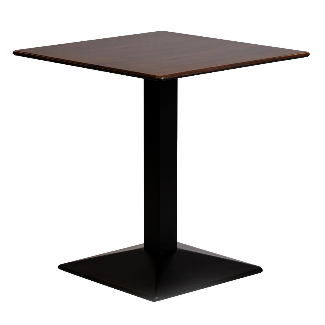 Turin Metal Base 700mm Square Dining Table with Laminate Top in Walnut