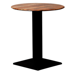 Turin Metal Base 600mm Round Dining Table w/Laminate Top in Planked Oak