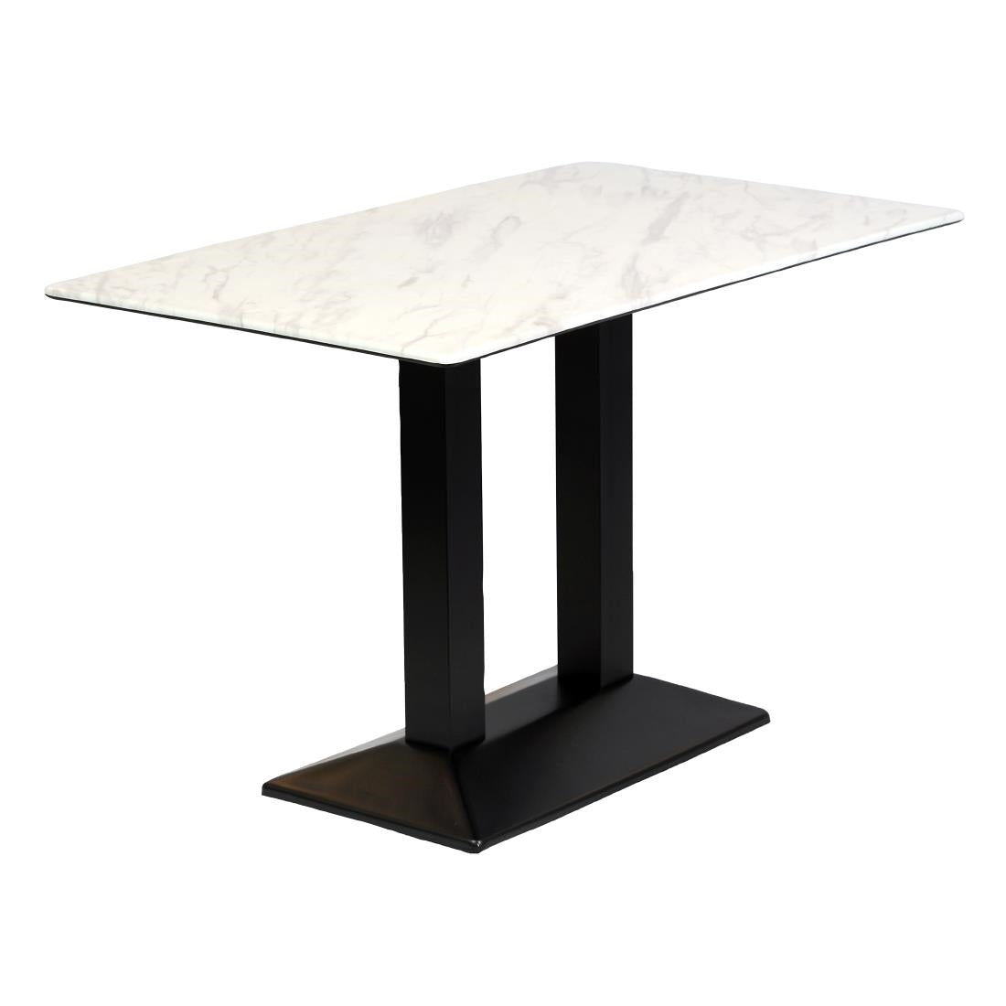 Turin Metal Base Rectangle Dining Table with Laminate Top in Marble