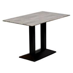 Turin Metal Base Rectangle Dining Table with Laminate Top in Concrete