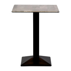 Turin Metal Base 600mm Square Poseur Table with Laminate Top in Concrete