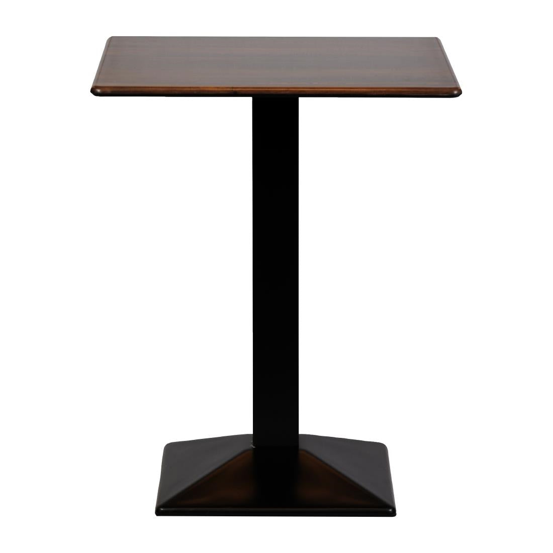 Turin Metal Base 600mm Square Poseur Table with Laminate Top in Walnut