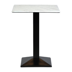 Turin Metal Base 700mm Square Poseur Table with Laminate Top in Marble