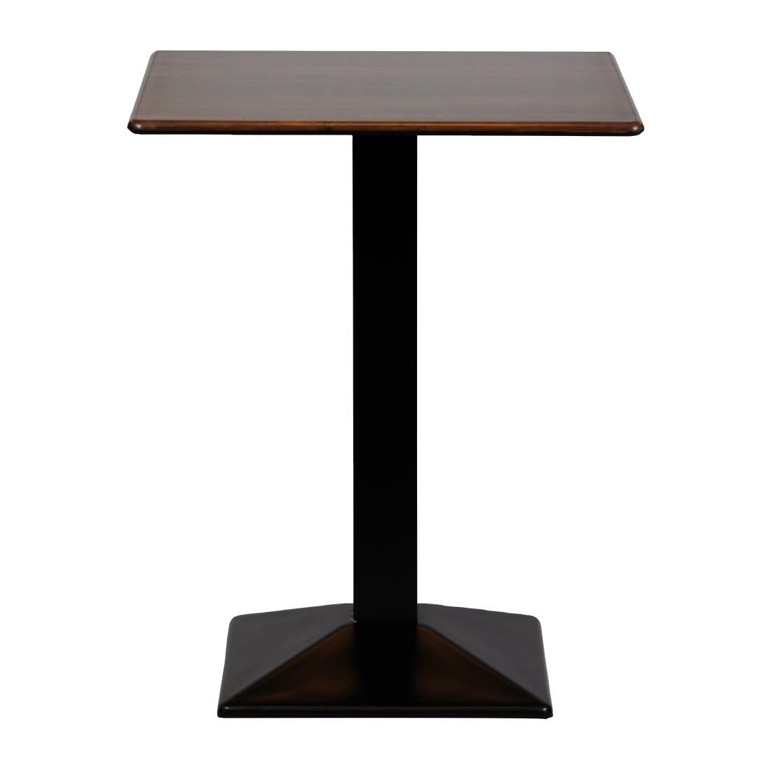 Turin Metal Base 700mm Square Poseur Table with Laminate Top in Walnut