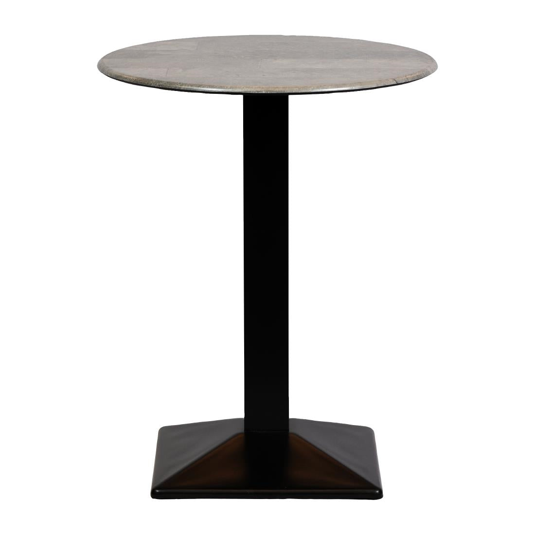 Turin Metal Base 600mm Round Poseur Table with Laminate Top in Concrete