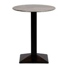 Turin Metal Base 600mm Round Poseur Table with Laminate Top in Concrete