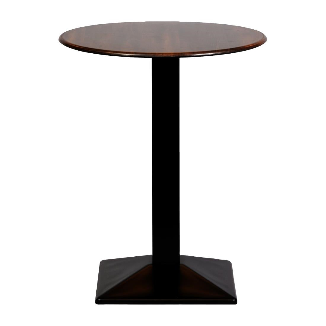 Turin Metal Base 600mm Round Poseur Table with Laminate Top in Walnut